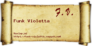 Funk Violetta névjegykártya